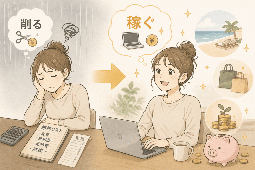 「削る」より「稼ぐ」で節約ストレスを解消するのもあり